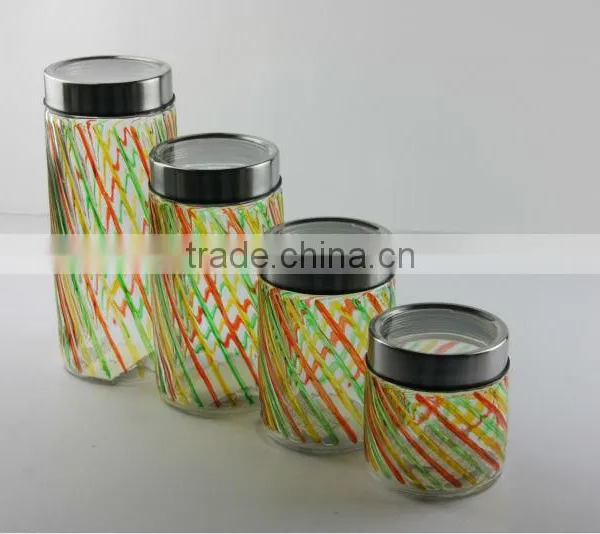 storage jar with hand drawing set