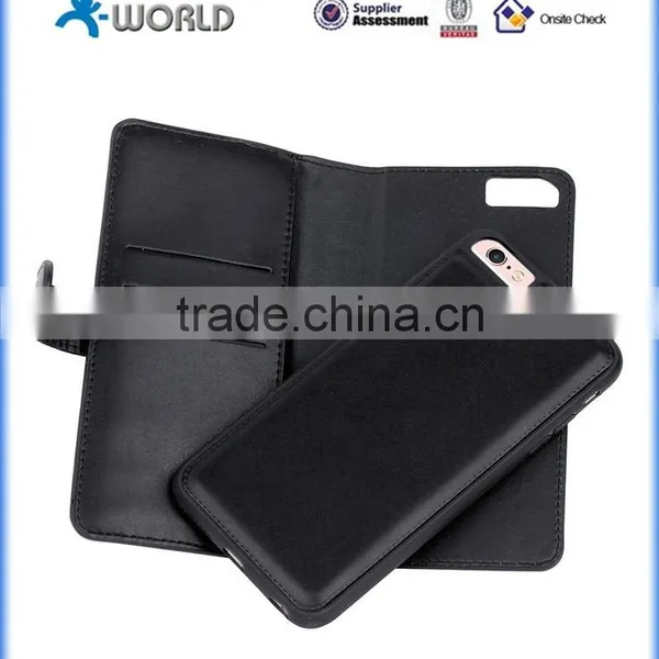 Leather Wallet Case Cover With Detachable Magnetic Hard Case For IPhone 6S photo-3