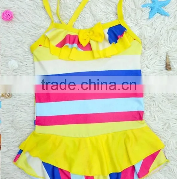 Stock 4 Colors (6-10 Years Old) Colorful One Size Girls Children Swimwear 2015 photo-3