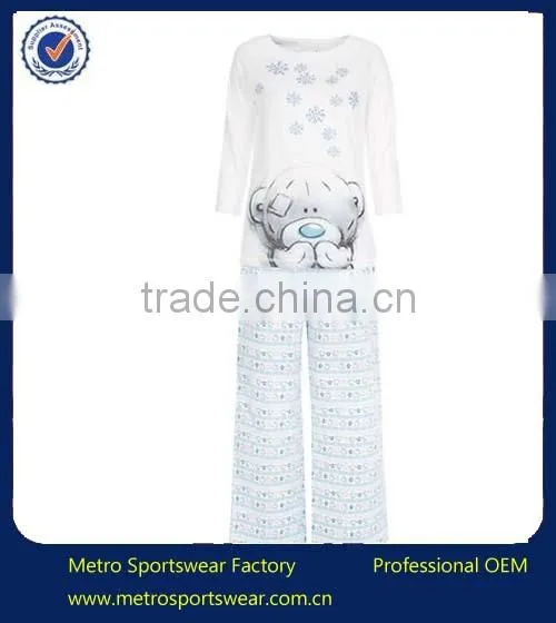 100% Cotton Teddy Bear Printed Halloween Adult Fairisle Pyjamas