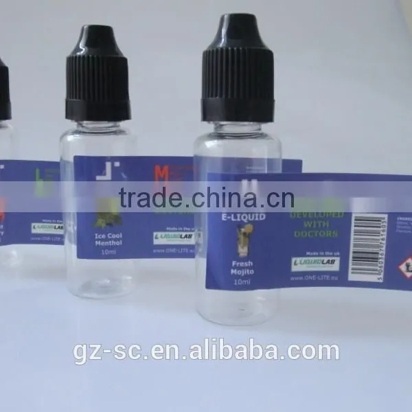 Customized Waterproof Label Sticker for Plastic E-liquid Bottle