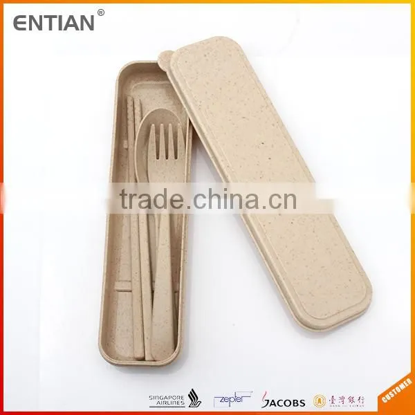 Hot Sale Wheat Straw Cutlery Set With Box