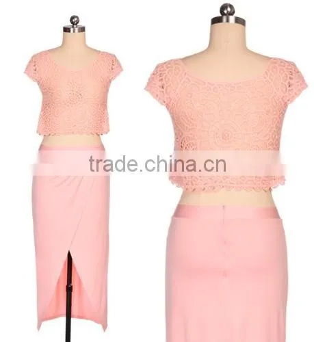 New Stylish Lady Women's Sleeveless O-neck Party Cocktail Skirt And Top Set Dress photo-4