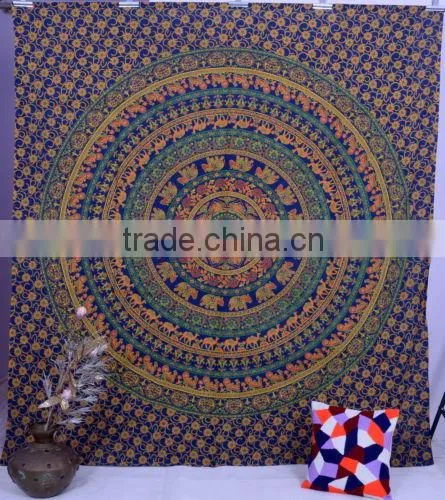 Indian Mandala Wall Hanging Peacock Tapestry Throw Ethnic Bedsheet Decor Hippie Tapestries