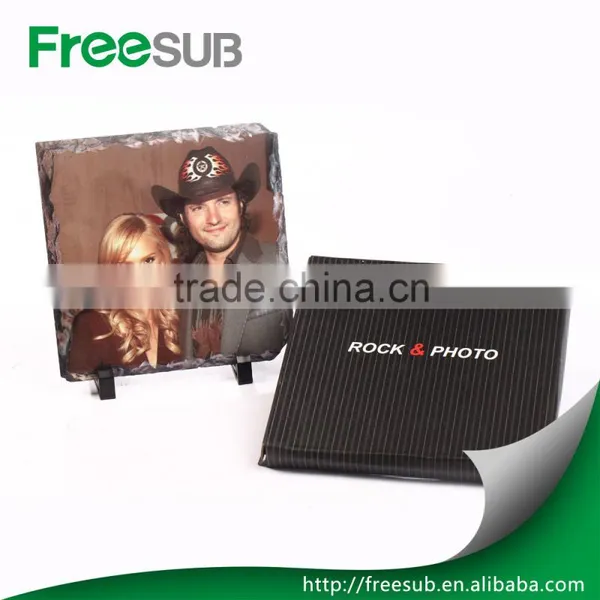 Sublimation Printed Rock Slate L20*H20*W0.9CM Blank Square Sublimation Rock Photo Frame photo-6