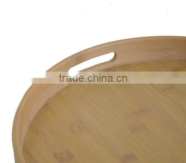 DT027/Round Bamboo Serving Tray/Bamboo Tray For Tableware Kitchenware photo-4