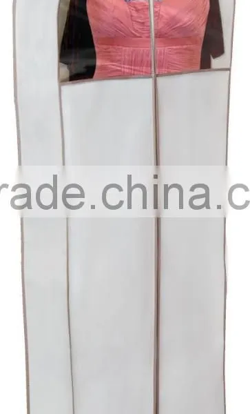 Beige Color Dress Clothes Garment Storage Bag With PVC Window photo-2
