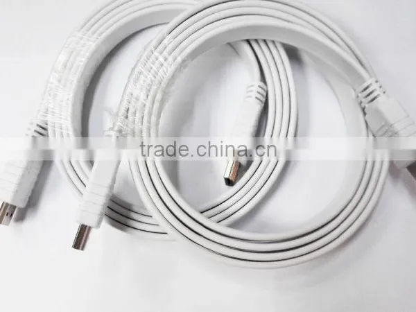White Flat HDMI Cable With Nickel Plated 1M photo-5
