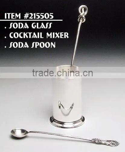 Brass Soda Glass, Cocktail Mixer, Soda Spoon Liquid Glass Metal Glass