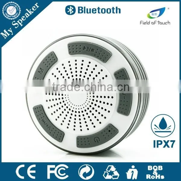 My Speaker F013 White With Grey Shower Radio,waterproof Floating Speaker,LED Bluetooth Speaker photo-2