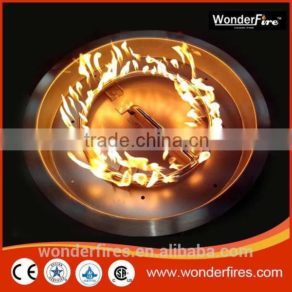 Gas Fire Pit Table Marble Top Round Outdoor Propane Fireplace Patio Furniture photo-5