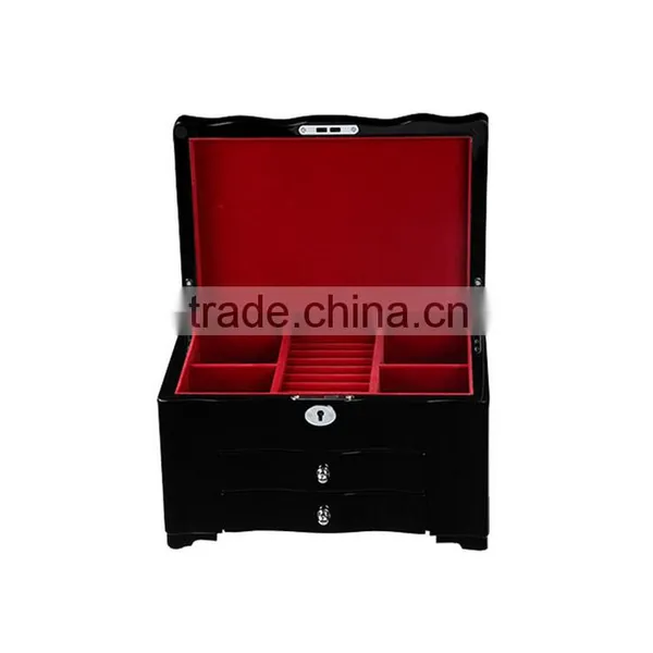 Chinese Factories Wholesale Custom Luxurious Wooden Jewelry Box, Black Drawer Storage Box photo-2