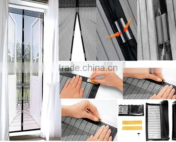 2016 New Magnetic Curtain Door Mesh Magnetic Fastening Hands Free Fly Bug Insect Screen photo-3