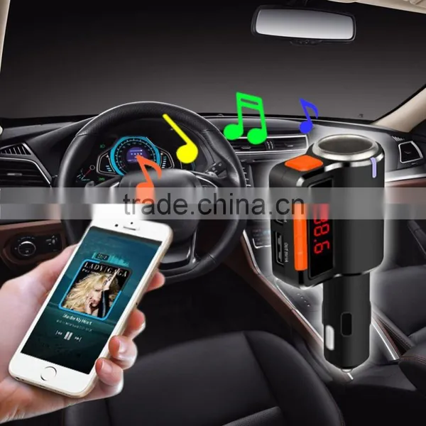 Newest Dual USB 5V 3.1A Bluetooth Handsfree Car MP3 Player FM Transmitter Kit With Cigarette Lighter photo-5
