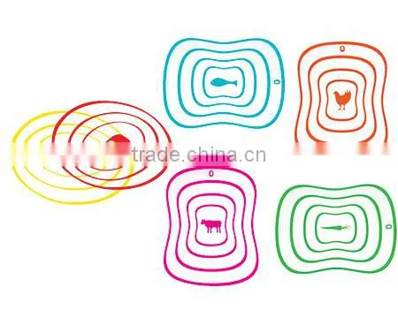 4pcs In1 Set Printed Flexible Plastic Chopping Mats photo-2