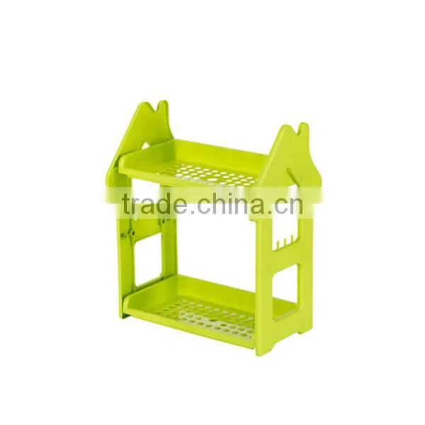 2-Shelf Shelving Unit Plastic Bathroom Shelf With Two Layers Organizer photo-4