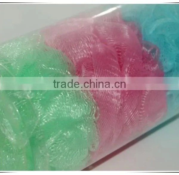 PVC Bucket PE Mesh Bath Sponge Flowers photo-6