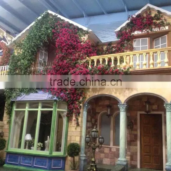 Home and Outdoor Decoration Synthetic Cheap Hanging Artificial Plastic Vertical Green Grass Flower Texture Wall E08 04S03 photo-3