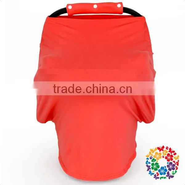 New Style Orange Solid Color Nursing Cover Organic Cotton Multi Use Car Seat Cover Baby photo-4