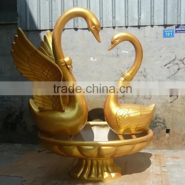 Outdoor Fiberglass Big Swan Statue photo-6