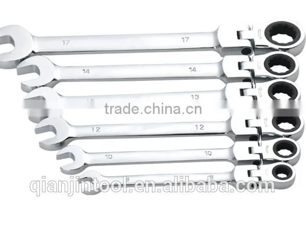 QJT- S12 Useful CR-V Combination Ratchet Wrenches Set Adjustable Ratchet Ring Spanner Set photo-3
