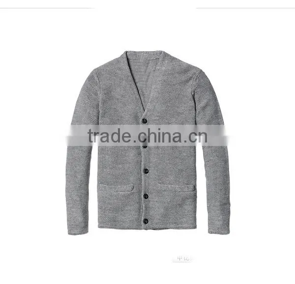 Custom 100% Cotton Long Thick Knitted Sweater Men Cardigan Sweater photo-3