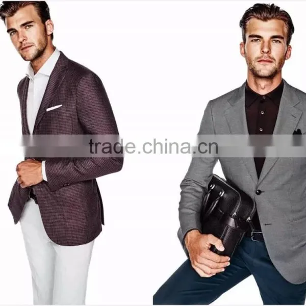 Coat Pant Men Suit Elegant 100% Wool Suit