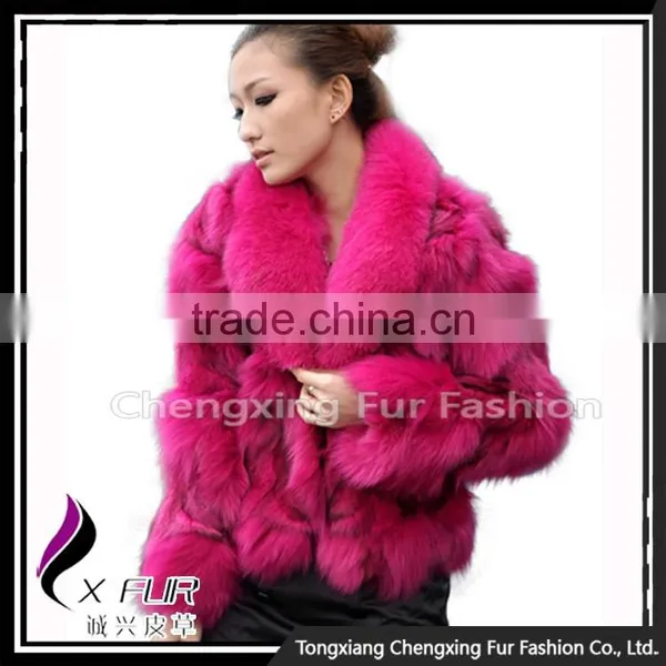CX-G-A-258D Luxury Women Winter Patchwork Fox Fur Garment photo-4