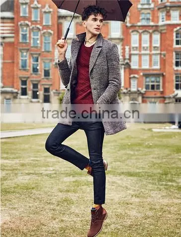 Slim Fit Pure Color Wool Men Coat Winter Coat photo-5