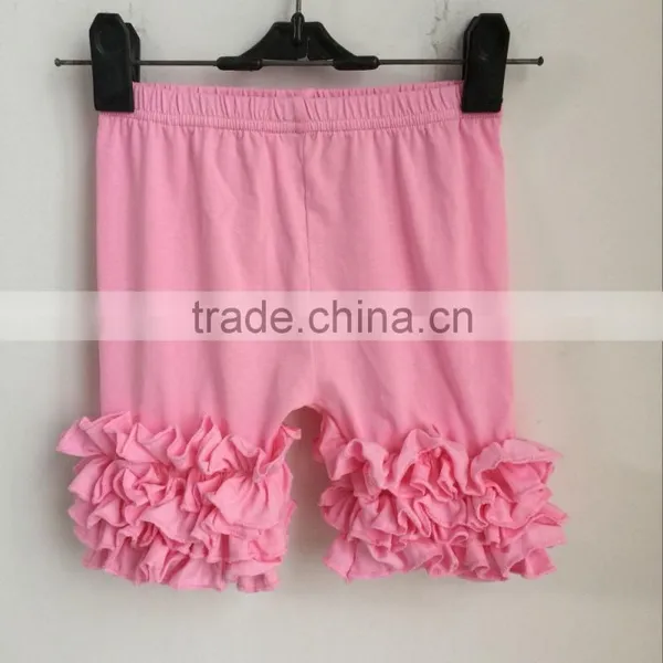Wholesale Baby Summer Small Ruffle Triple Shorts 20 Kinds Different Color Solid photo-3