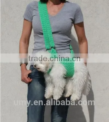 Summer Crochet Pat Dog Sling Carrier With Pockets photo-3