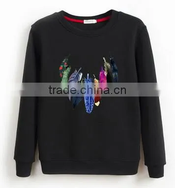 China Oem Cheaper Customized TC65/35fleece 300grm Printed Crewneck Sweatshirt With Good Quality photo-5