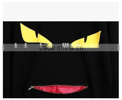 Customized Xxxxl Women Clothing Black Zipper Print Pocket Sweatshirt no Hood photo-2
