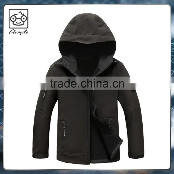 Black Softshell Jacket Army Green Hooded Business Jacket photo-3