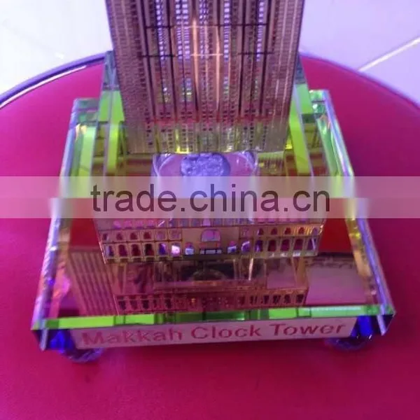 Crystal Makkah Clock Tower Model With LED for Souvenir Gift KJJ-01 photo-5