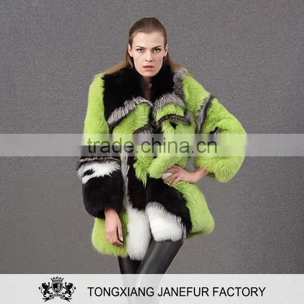 Free Size Women Fur Clothing Dyed Fox Fur Jacket Wholesale Fur Coats