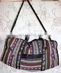 Handmade Neon Hand Woven Cotton Backpack Crossbody Bag Vegan Duffle Bag Gym Bag Luggage Suitcase Travel Bag Weekender Carry-On photo-2