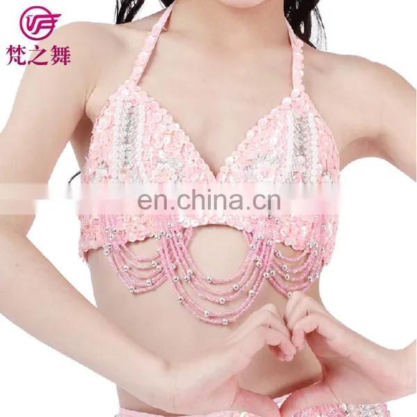ET-124 Newest Product Ice Silk Sexy Beaded 3pcs/2pcs Children Belly Dance Clothes Wear Set photo-2
