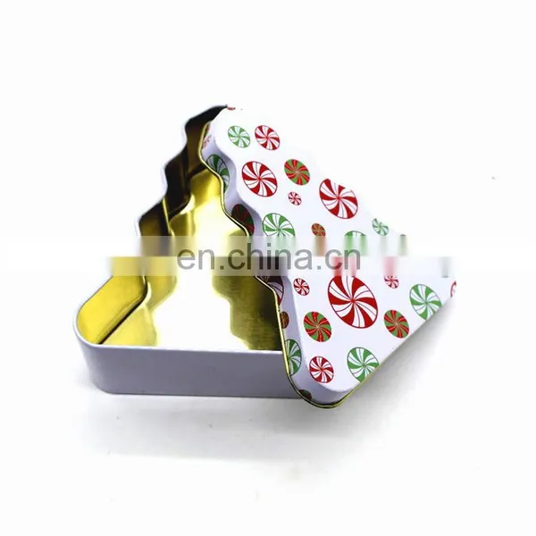 Tree Shaped Christmas Empty Irregular Matal Storage Tin Box Can photo-6