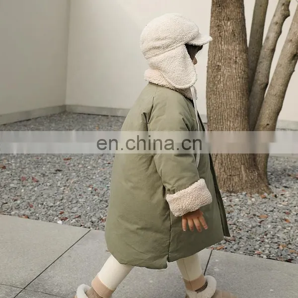 5666/Newest Lamb Wool Turn-down Collar Fashion Coat Kids Girl Padding Warm Long Coats photo-3