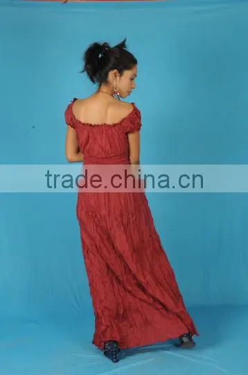 New Fashion Cotton Peasant Sun Long Maxi Boho Hippie Gypsy Beach Casual Ladies Women Festival Evening Dress photo-3
