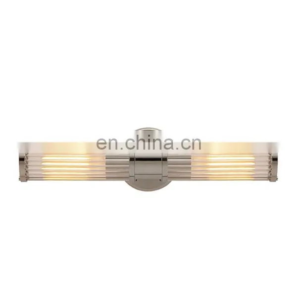 Golden Finishing Sconce Glass Tube Brass Wall Lamp