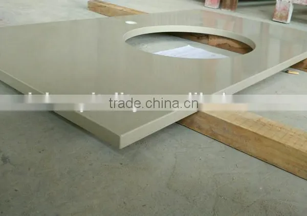 New 2016 Product Artificial Pure White Prefab Quartz Vanity Tops photo-2