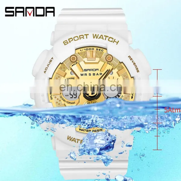 SANDA 6033 Men's LED Quartz Watches Military Fashion Sports Analog Alarm Watch Waterproof photo-5
