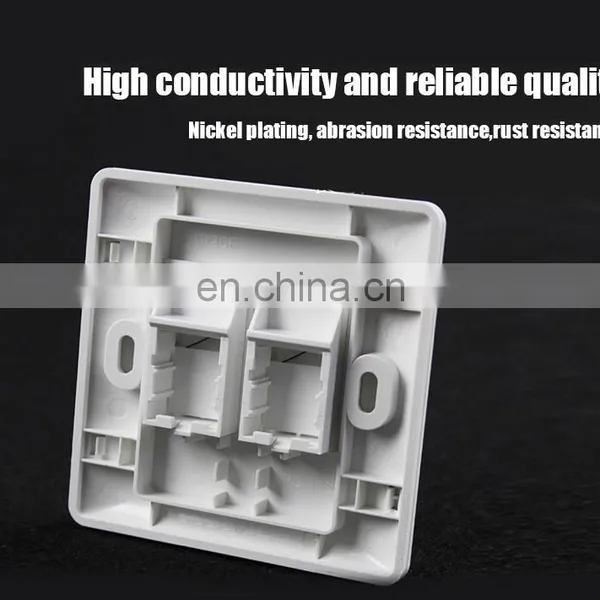 Dual Port 86*86mm UK Type 3M Face Plate RJ45 Network Cable Wall Plate for Network photo-5