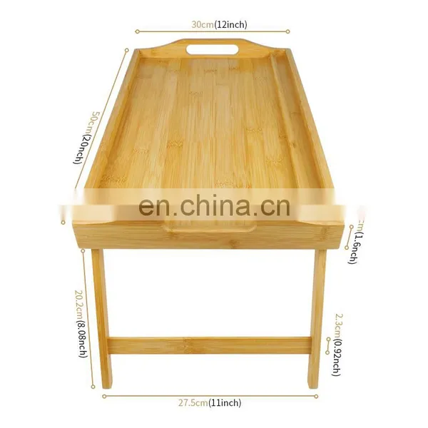 Eco Friendly Bamboo Tableware Rectangular Garden Party Serving Tray With Handle photo-4