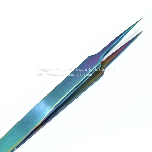 Eyelash Grafting Tweezers Special Colorful Eyelash Beautifying Tools High Precision Color Flowering Clip Straight Elbow Tweezers No. 14 Tweezers photo-4