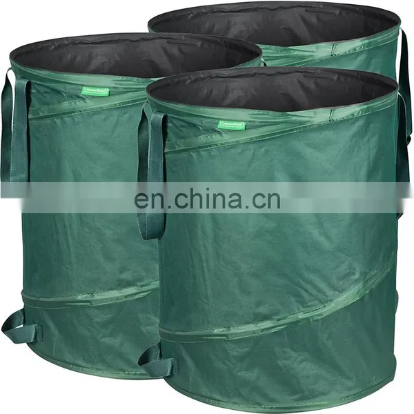 120L Heavy Duty Reusable Yard Lawn Refuse Garden Waste Leaves Grass Rubbish Yellow Jumbo Garbage Bag photo-2