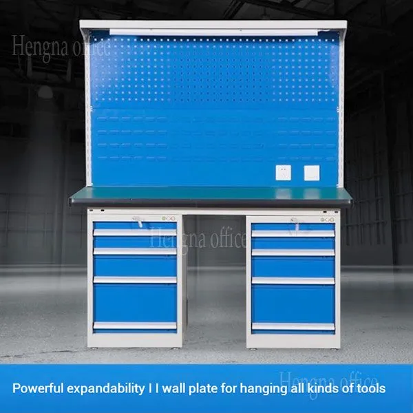 Customizable Heavy Duty Workbench With Hanging Pendants and Storage Solutions for Automotive Repair
