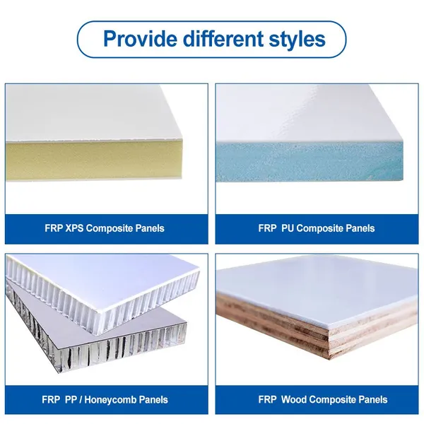 High-Strength FRP Wall Panels VAN RV Cargo Truck Bodies Wear-Resistant Decorative Refrigerated Building Sheet FRP Sandwich Panel photo-2